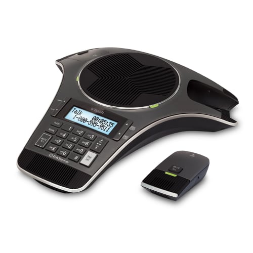 Teléfono de Conferencia VTech® VCS702 con Dos Micrófonos Inalámbricos, Negro y Gris